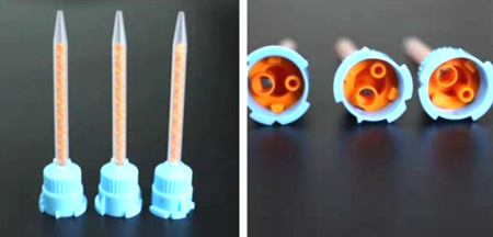 Disposable Dental Impression Silicone Mixing Tip 10:1 Blue/Orange 
